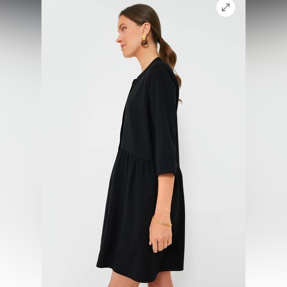 Tuckernuck Royal Black Crepe Shirt Dress - Picture 3 of 12